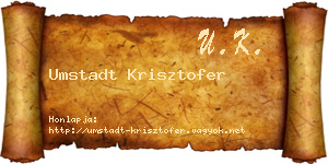 Umstadt Krisztofer névjegykártya